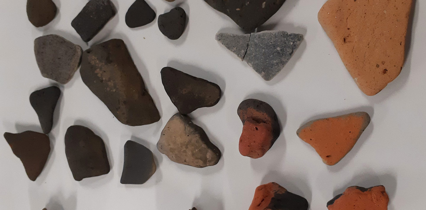 Vondstmateriaal uit de ijzertijd en Romeinse tijd van het strand bij de Banjaard.