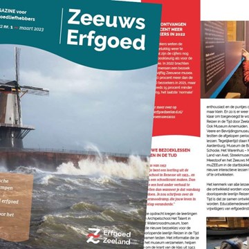 Delen van omslag en binnenwerk van de in 2023 vernieuwde Zeeuws Erfgoed.