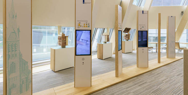 Indruk van de expositie over het verduurzamen van monumenten, van de Rijksdienst voor het Cultureel Erfgoed (foto Dirk Verwoerd).