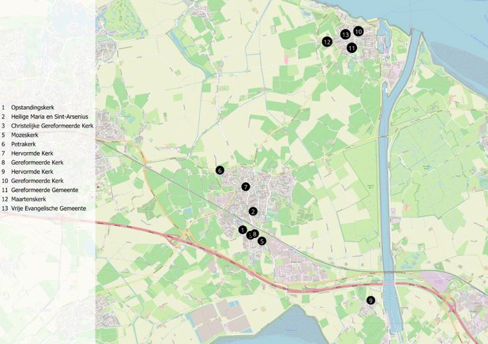Gemeente Kapelle overzichtskaart