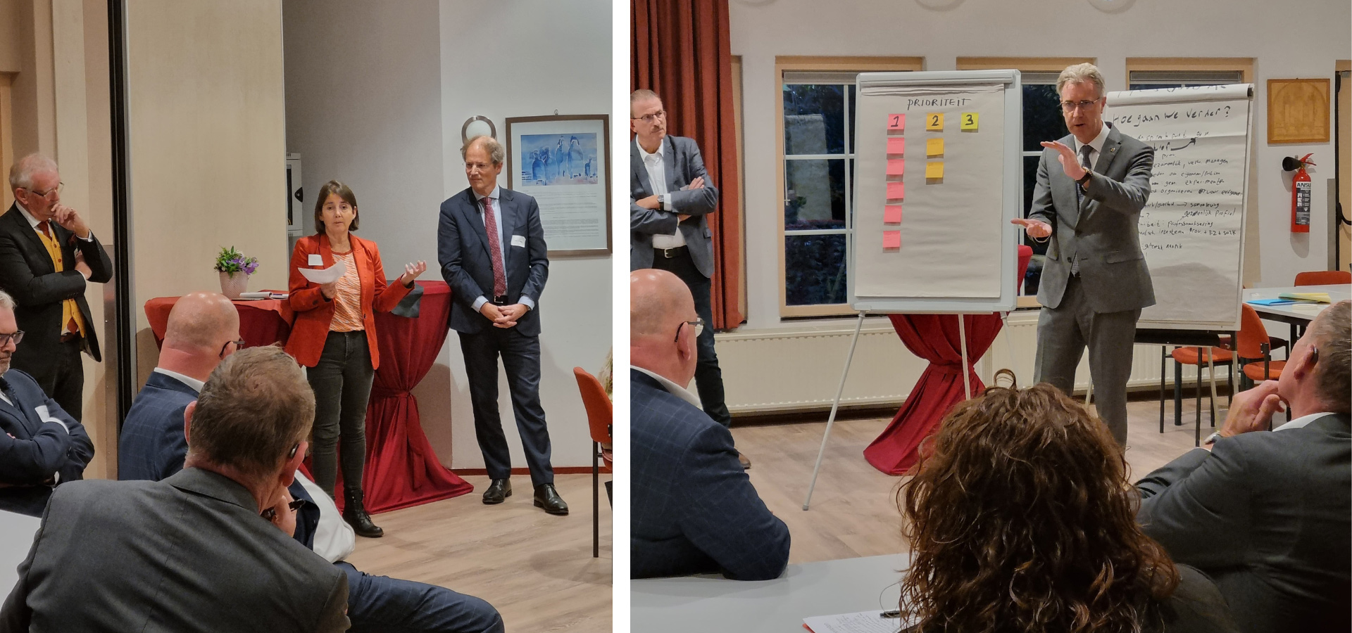 Judith Toebast (programmaleider Toekomst Religieus Erfgoed, RCE) en Harry van der Maas (gedeputeerde voor o.a. cultureel erfgoed, Provincie Zeeland) reflecteren op de gesprekstafels.