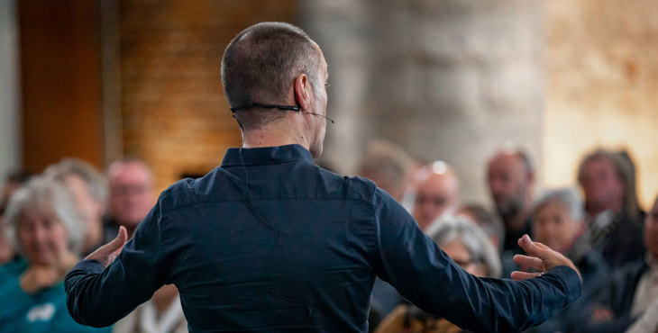 Storytelling tijdens studiedag Erfgoed en Publiek in de Grote Kerk in Veere in 2019.