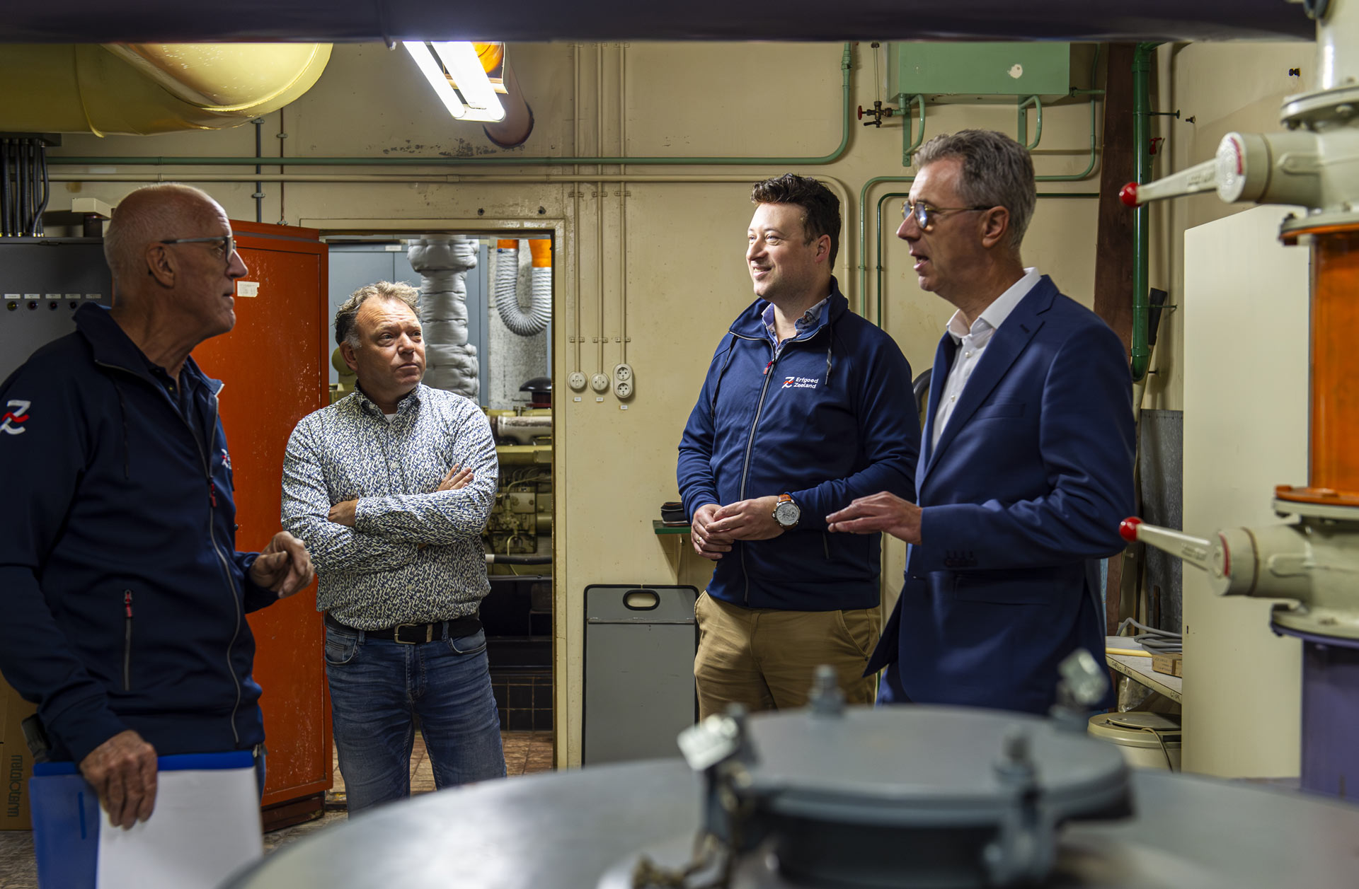 Wim Jakobsen, Rogier Havermans, Wilco Blaak en Harry van de Maas in gesprek.