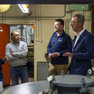 Wim Jakobsen, Rogier Havermans, Wilco Blaak en Harry van de Maas in gesprek.