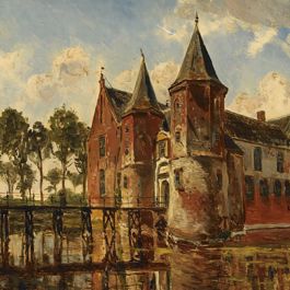 Gezicht op Popkensburg. Schilderij door Willem Jan van den Berghe, 1862-1863. Bron: KZGW Online