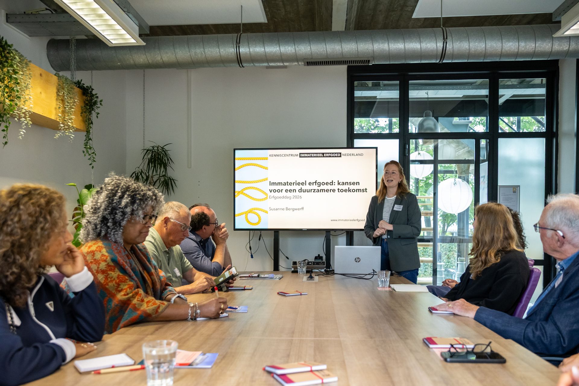 Susanne Bergwerff (KIEN) gaf een presentatie over kansen voor een duurzame toekomst voor immaterieel erfgoed.