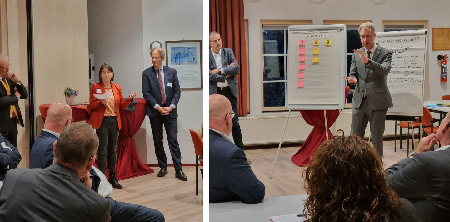 Tijdens een bijeenkomst over kerkenvisies in 2023 samen reflecteren op de uitkomsten van de gesprekstafels.